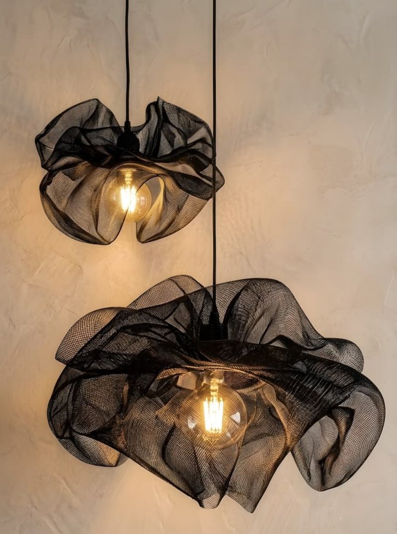 Pleated Cone Pendant Set